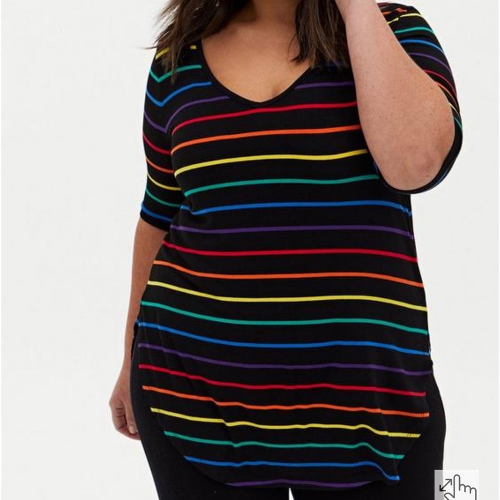 Torrid Rainbow Stripe Tunic Tee